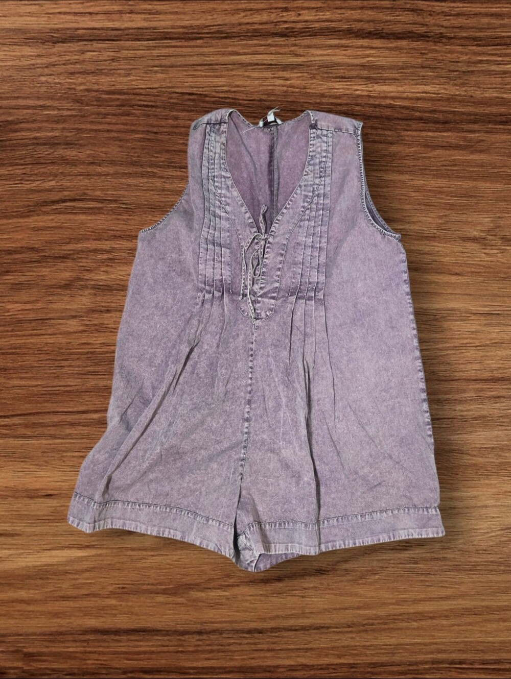 Vintin Purple Washed Sleeveless Relaxed Romper Beach Cover NWT
